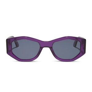 DIFF Zoey Posh Purple Crystal Cat Eye Angular Sunglasses